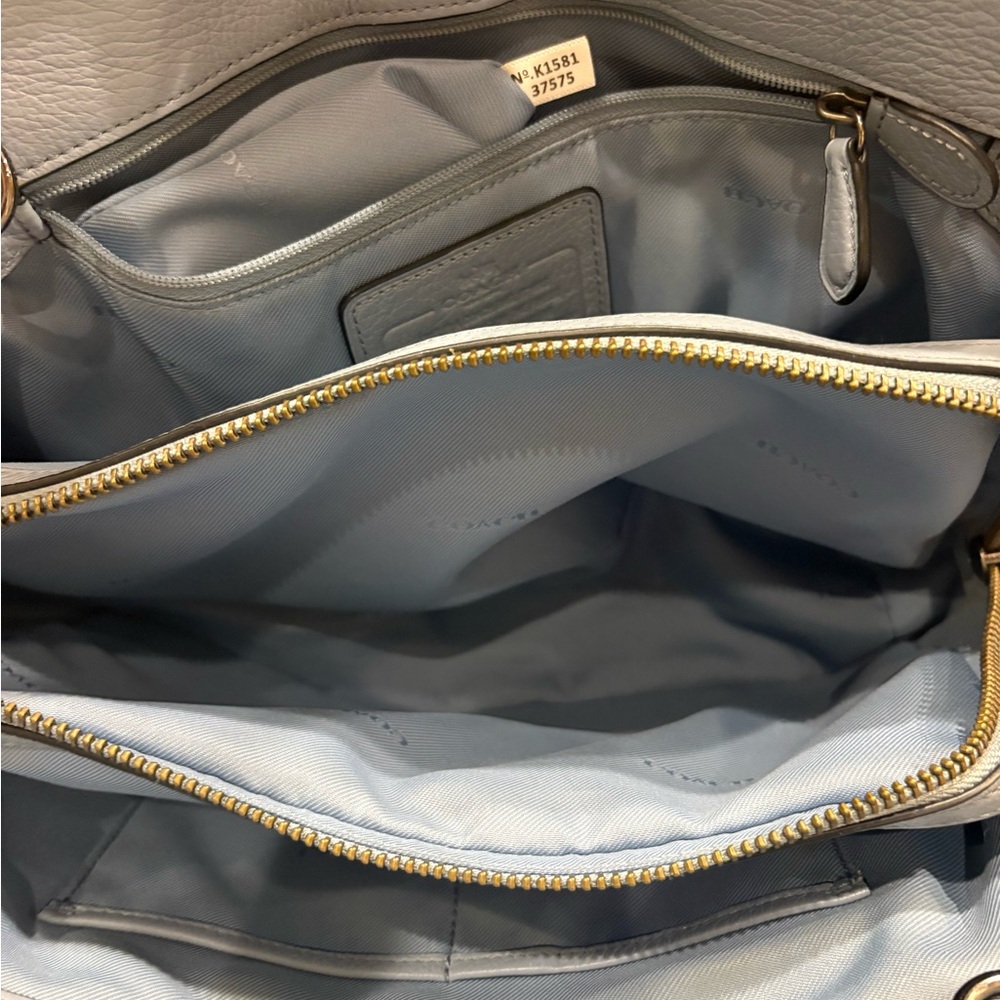 Coach Mercer Cornflower Blue Leather Satchel - Picture 9 of 11
